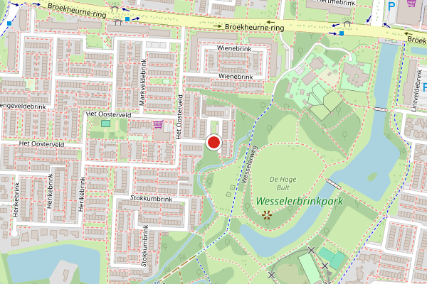 Brandweer-melding op Kisveldbrink, Enschede op 28 juni, kaart-overzicht