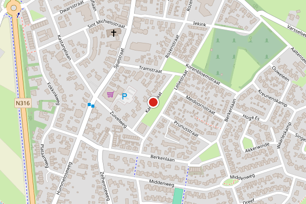 Brandweer-melding op Wethouder Kampstraat, Hengelo op 28 juni, kaart-overzicht