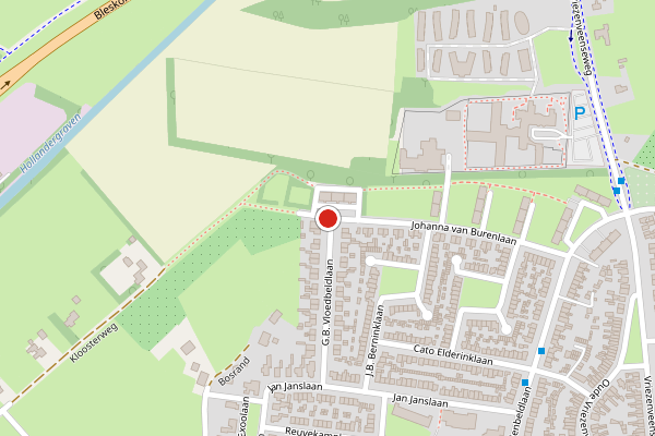 Brandweer-melding op Johanna van Burenlaan, Almelo op 28 juni, kaart-overzicht
