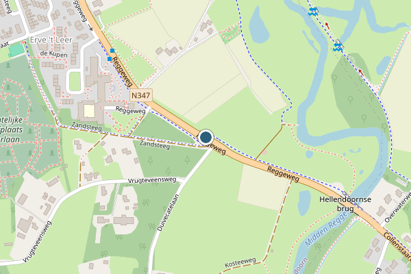 Politie-melding op Reggeweg, Hellendoorn op 21 april, kaart-overzicht