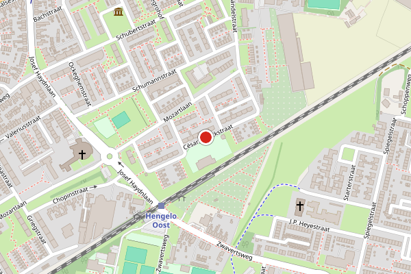 Brandweer-melding op Cesar Franckstraat, Hengelo op 29 juni, kaart-overzicht