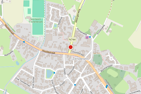 Brandweer-melding op Oude Albergerweg, Zenderen op 16 april, kaart-overzicht