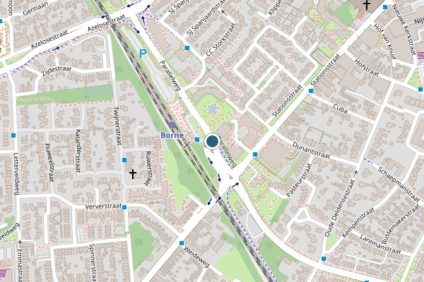 Politie-melding op Parallelweg, Borne op 13 april, kaart-overzicht
