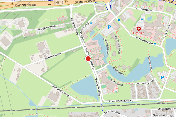 Brandweer-melding op Brugginksweg, Hengelo op 1 juli, kaart-overzicht