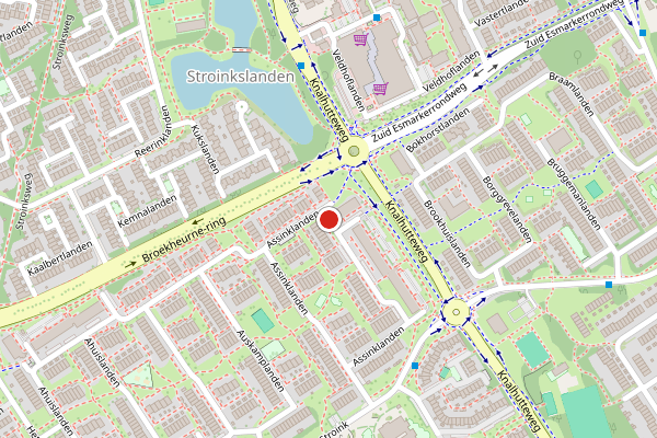 Brandweer-melding op Assinklanden, Enschede op 2 juli, kaart-overzicht