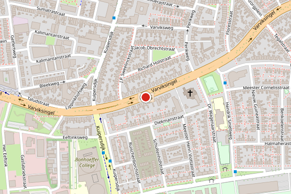 Brandweer-melding op Varviksingel, Enschede op 1 juli, kaart-overzicht