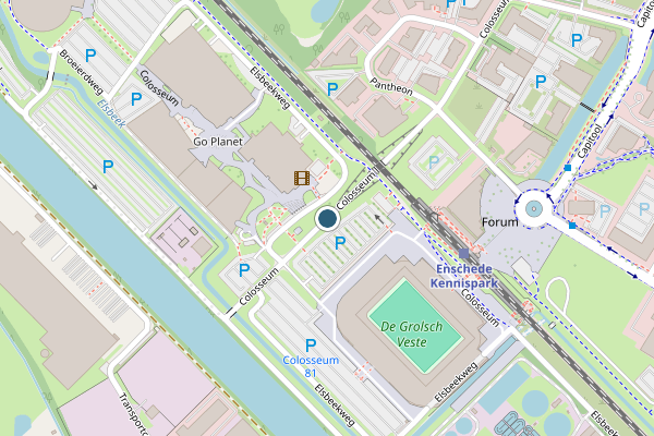 Politie-melding op Colosseum, Enschede op 7 mei, kaart-overzicht