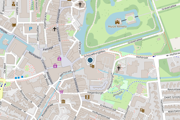 Politie-melding op Schouwburgplein, Almelo op 3 juli, kaart-overzicht