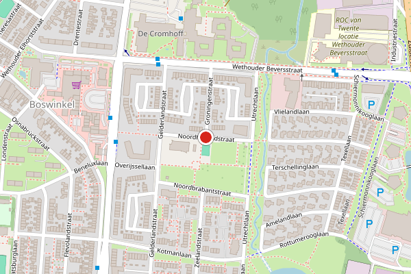 Brandweer-melding op Noordhollandstraat, Enschede op 3 juli, kaart-overzicht