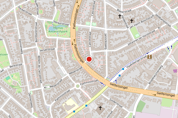 Brandweer-melding op Calicotstraat, Enschede op 8 mei, kaart-overzicht