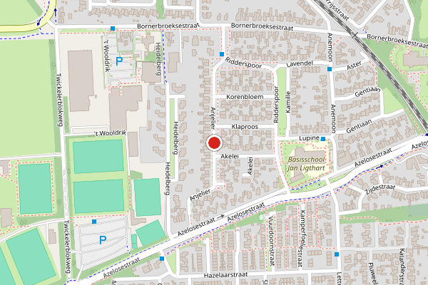 Brandweer-melding op Anjelier, Borne op 4 juli, kaart-overzicht