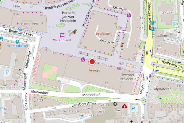 Brandweer-melding op H.J. van Heekplein, Enschede op 4 juli, kaart-overzicht