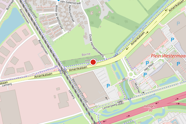 Brandweer-melding op Amerikalaan, Hengelo op 4 juli, kaart-overzicht