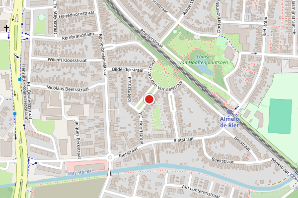 Brandweer-melding op Brederostraat, Almelo op 4 juli, kaart-overzicht