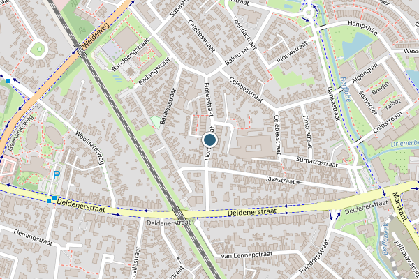 Politie-melding op Floresstraat, Hengelo op 5 juli, kaart-overzicht