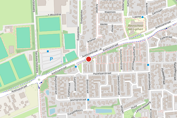 Brandweer-melding op Azelosestraat, Borne op 6 juli, kaart-overzicht