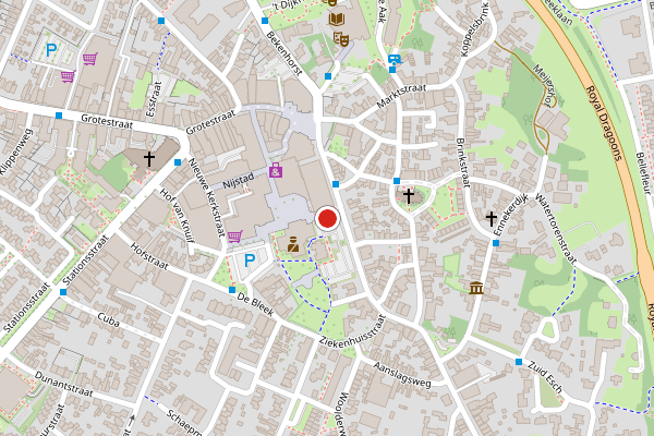 Brandweer-melding op Nieuwe Markt, Borne op 6 juli, kaart-overzicht