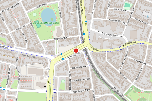 Brandweer-melding op Schoolstraat, Almelo op 7 juli, kaart-overzicht