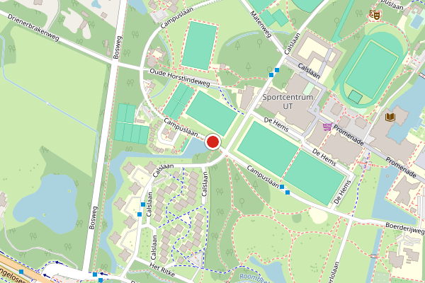 Brandweer-melding op Campuslaan, Enschede op 8 juli, kaart-overzicht