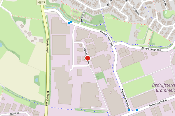 Brandweer-melding op Handelsstraat, Haaksbergen op 16 april, kaart-overzicht