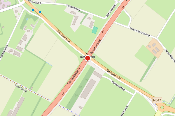 Brandweer-melding op Goorsestraat, Haaksbergen op 5 april, kaart-overzicht