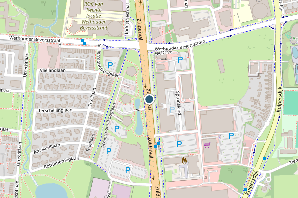 Politie-melding op Zuiderval, Enschede op 9 mei, kaart-overzicht