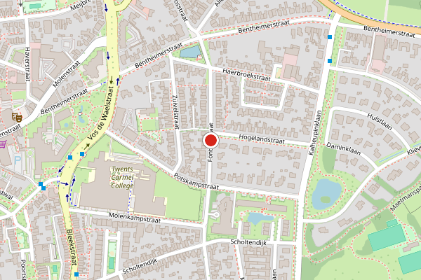 Brandweer-melding op Fonteinstraat, Oldenzaal op 10 juli, kaart-overzicht