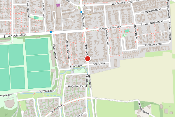 Brandweer-melding op Brinkstraat, Enschede op 11 juli, kaart-overzicht