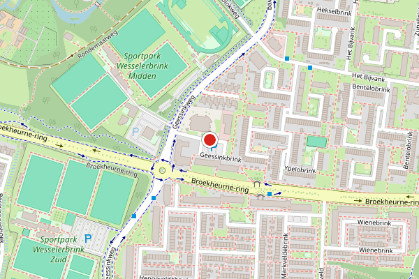 Brandweer-melding op Geessinkbrink, Enschede op 11 juli, kaart-overzicht