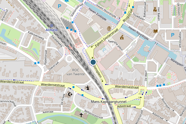 Politie-melding op Stationsplein, Almelo op 12 juli, kaart-overzicht