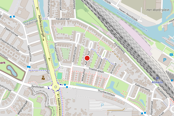 Brandweer-melding op Aalbersehof, Almelo op 13 juli, kaart-overzicht