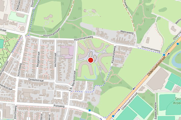 Brandweer-melding op Klaaskateplein, Enschede op 14 juli, kaart-overzicht