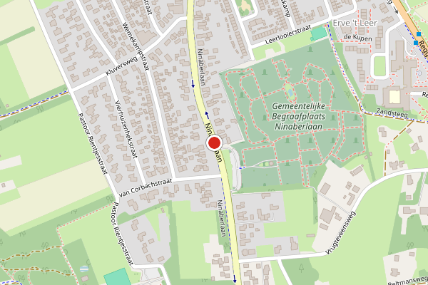 Brandweer-melding op Ninaberlaan, Hellendoorn op 6 januari, kaart-overzicht