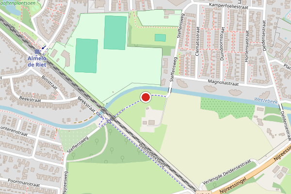 Brandweer-melding op Steffensweg, Almelo op 14 juli, kaart-overzicht