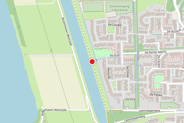 Brandweer-melding op Buitenhaven Oostzijde, Almelo op 15 juli, kaart-overzicht
