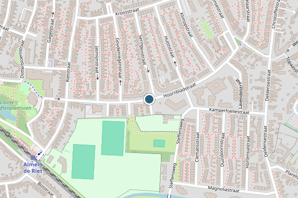 Politie-melding op Hoornbladstraat, Almelo op 16 juli, kaart-overzicht