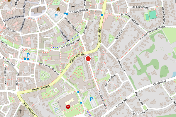 Brandweer-melding op Wilhelminastraat, Oldenzaal op 16 juli, kaart-overzicht