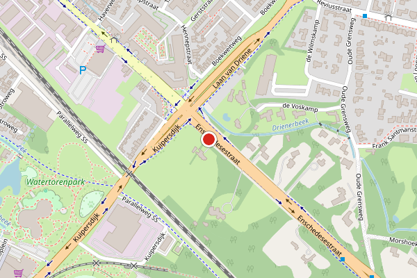 Brandweer-melding op Enschedesestraat, Hengelo op 16 juli, kaart-overzicht
