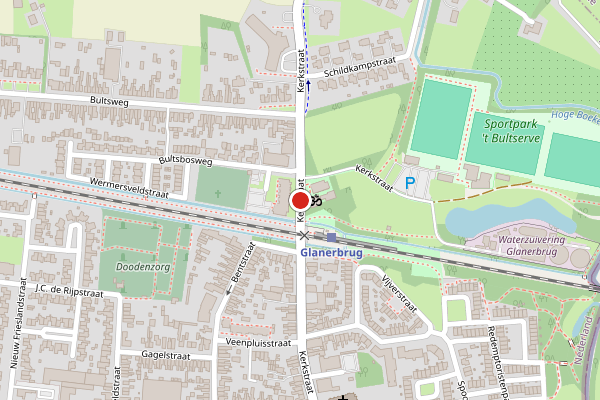 Brandweer-melding op Kerkstraat, Enschede op 9 mei, kaart-overzicht