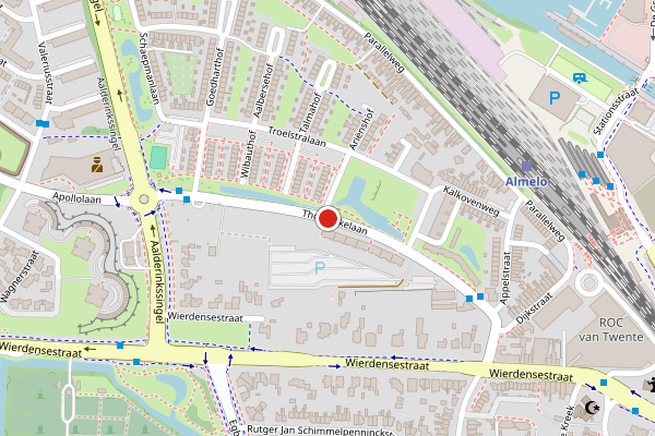 Brandweer-melding op Thorbeckelaan, Almelo op 9 mei, kaart-overzicht