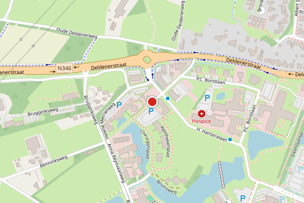 Brandweer-melding op Sabina Klinkhamerweg, Hengelo op 17 juli, kaart-overzicht