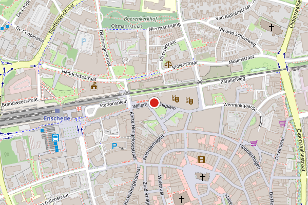 Brandweer-melding op Willem Wilminkplein, Enschede op 10 mei, kaart-overzicht