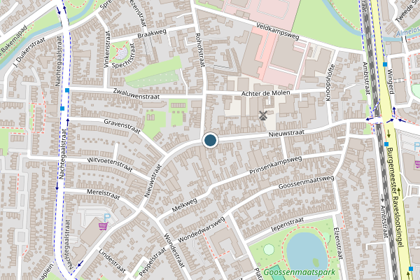 Politie-melding op Nieuwstraat, Almelo op 19 juli, kaart-overzicht