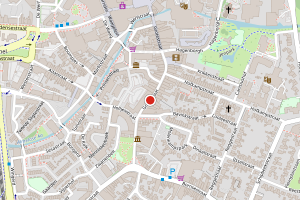 Brandweer-melding op Grotestraat, Almelo op 11 mei, kaart-overzicht
