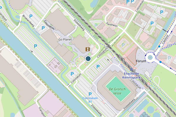 Politie-melding op Colosseum, Enschede op 21 juli, kaart-overzicht