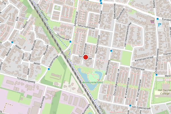 Brandweer-melding op Siriusstraat, Borne op 21 juli, kaart-overzicht