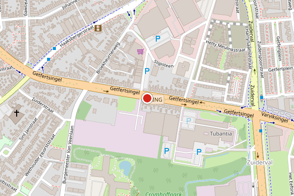 Brandweer-melding op Getfertsingel, Enschede op 22 juli, kaart-overzicht