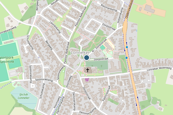 Politie-melding op Dorpsstraat, Enschede op 22 juli, kaart-overzicht