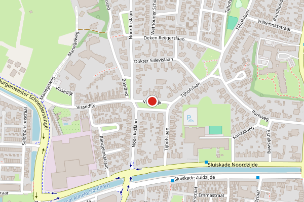 Brandweer-melding op Vissedijk, Almelo op 13 mei, kaart-overzicht