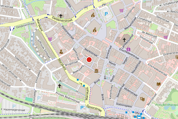 Brandweer-melding op Beekstraat, Hengelo op 25 juli, kaart-overzicht